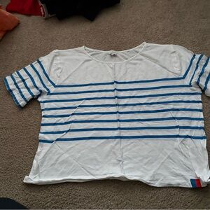 KULE Baja Blue and White Striped Tee